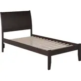 Portland Twin Bed with Open Foot Rail in Espresso