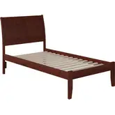 Portland Twin Bed with Open Foot Rail in Antique Walnut