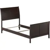 Portland Twin Foundation Bed with Footboard in Espresso Wood