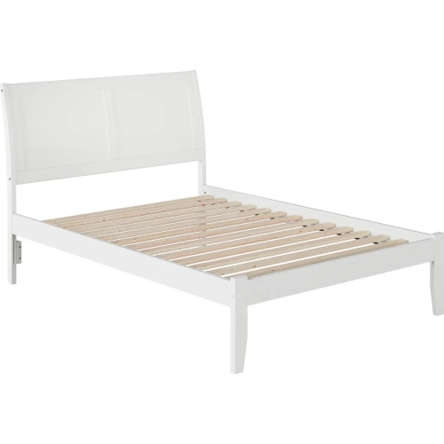 Portland Full Bed with Open Foot Rail in White
