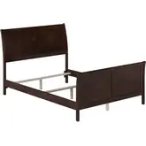 Portland Full Foundation Bed with Footboard in Espresso Wood