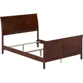 Portland Full Foundation Bed with Footboard in Walnut Wood