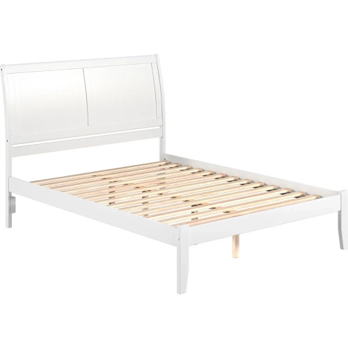 Portland Queen Platform Bed in White Finish Wood