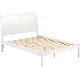 Portland Queen Platform Bed in White Finish Wood