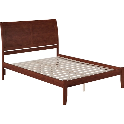 Portland Queen Bed with Open Foot Rail in Antique Walnut