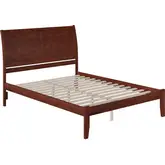 Portland Queen Bed with Open Foot Rail in Antique Walnut