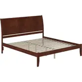 Portland King Bed with Open Footrail in Antique Walnut