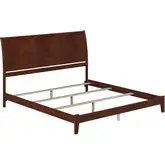 Portland King Bed with Open Footboard & Turbo Charger in Walnut