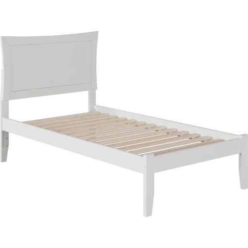 Metro Twin Bed with Open Foot Rail in White