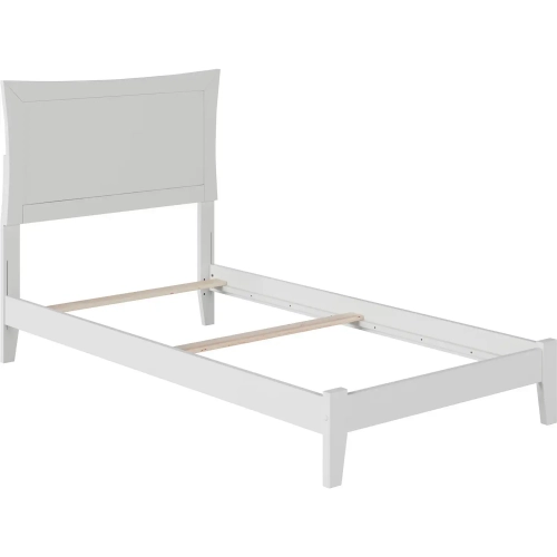 Metro Twin Bed with Open Footboard & Turbo Charger in White