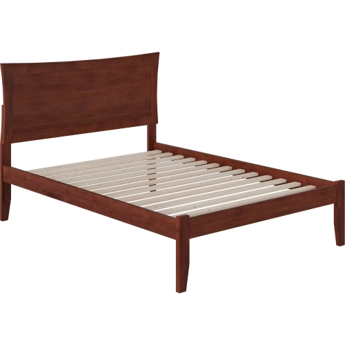 Metro Full Bed with Open Foot Rail in Antique Walnut