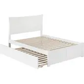 Metro Full Bed with Flat Panel Footboard & Urban Trundle in White