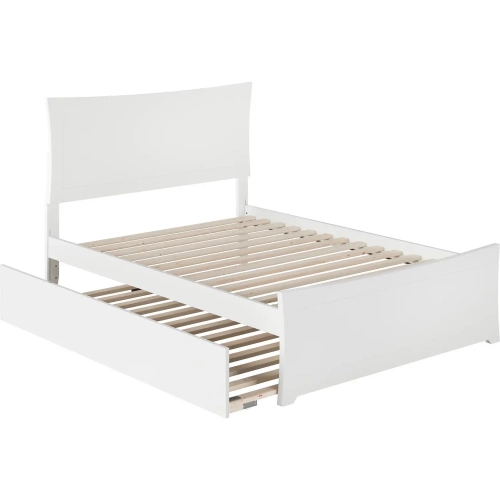 Metro Full Bed with Matching Footboard & Urban Trundle Bed in White