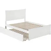 Metro Full Platform Bed with Matching Foot Board & Full Urban Trundle in White