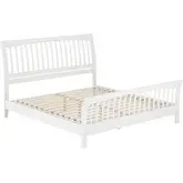 Orleans King Low Profile Platform Bed with Matching Footboard in White Wood