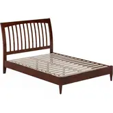 Orleans Full Low Profile Sleigh Platform Bed in Walnut Finish Wood