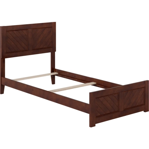Canyon Twin XL Foundation Bed Frame with Footboard in Walnut Wood