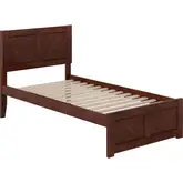 Canyon Twin Platform Bed with Footboard in Walnut Wood