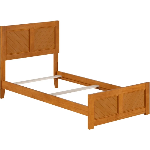 Canyon Twin Foundation Bed Frame with Footboard in Light Toffee Wood