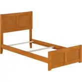 Canyon Twin Foundation Bed Frame with Footboard in Light Toffee Wood