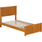 Berkshire Twin Low Profile Platform Bed with Footboard in Light Toffee Wood