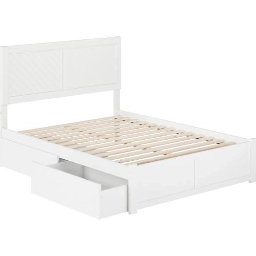 Canyon Full Platform Bed with 2 Drawers in White Finish Wood