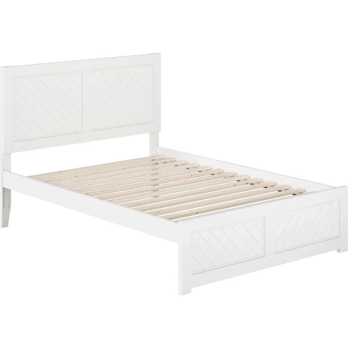 Canyon Full Platform Bed with Footboard in White Wood