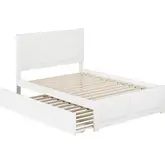Canyon Full Platform Bed with Footboard & Twin Trundle in White Wood