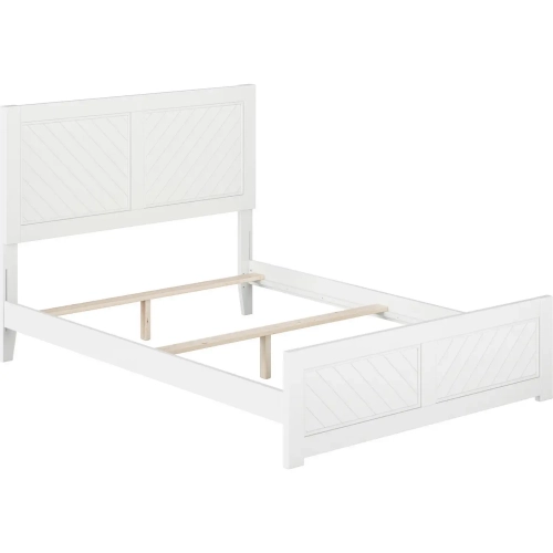 Canyon Full Foundation Bed Frame with Footboard in White Wood