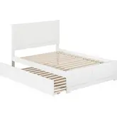 Canyon Full Platform Bed with Footboard & Full Trundle in White Wood