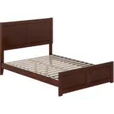 Berkshire Full Low Profile Platform Bed with Footboard in Walnut Wood