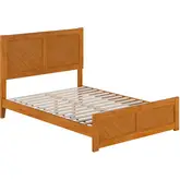 Berkshire Full Low Profile Platform Bed with Footboard in Light Toffee Wood