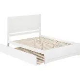Canyon Queen Platform Bed with Footboard & Twin XL Trundle in White Wood