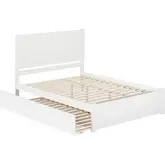 Canyon King Platform Bed with Twin XL Trundle in White Finish Wood