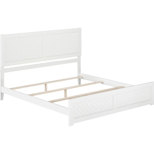 Canyon King Foundation Bed Frame with Footboard in White Wood