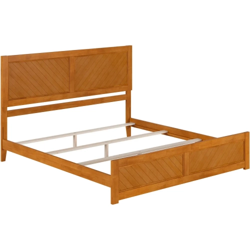 Canyon King Foundation Bed Frame with Footboard in Light Toffee Wood