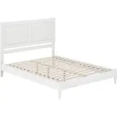 Berkshire Queen Low Profile Platform Bed with USB in White Finish Wood