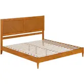 Berkshire King Low Profile Platform Bed in Light Toffee Wood
