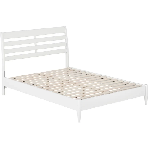 Savannah Full Low Profile Platform Bed in White Finish Wood