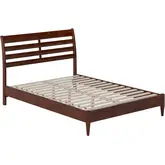 Savannah Full Low Profile Platform Bed in Walnut Finish Wood