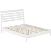 Savannah Queen Low Profile Platform Bed in White Finish Wood