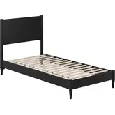 Pasadena Twin XL Low Profile Platform Bed in Black Finish Wood
