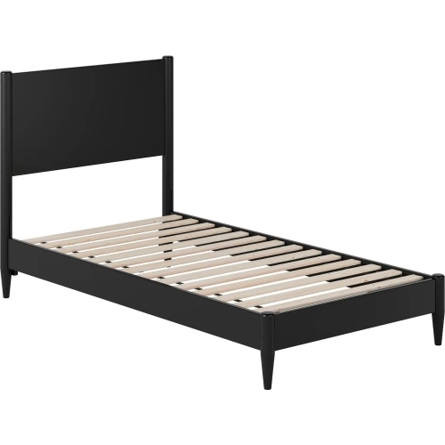 Pasadena Twin Low Profile Platform Bed in Black Finish Wood