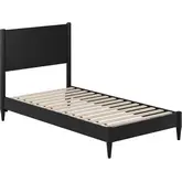 Pasadena Twin Low Profile Platform Bed in Black Finish Wood