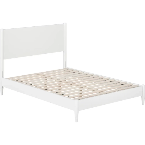 Pasadena Full Low Profile Platform Bed in White Finish Wood