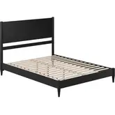Pasadena Queen Low Profile Platform Bed in Black Finish Wood