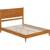 Pasadena Queen Low Profile Platform Bed in Light Toffee Finish Wood