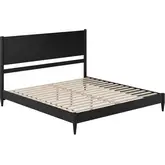 Pasadena King Low Profile Platform Bed in Black Finish Wood