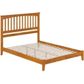 Mission Queen Low Profile Platform Bed in Toffee Wood