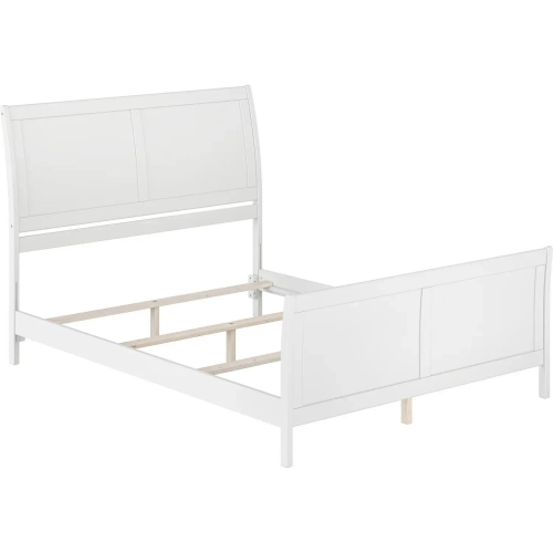 Portland Queen Foundation Bed with Footboard in White Wood